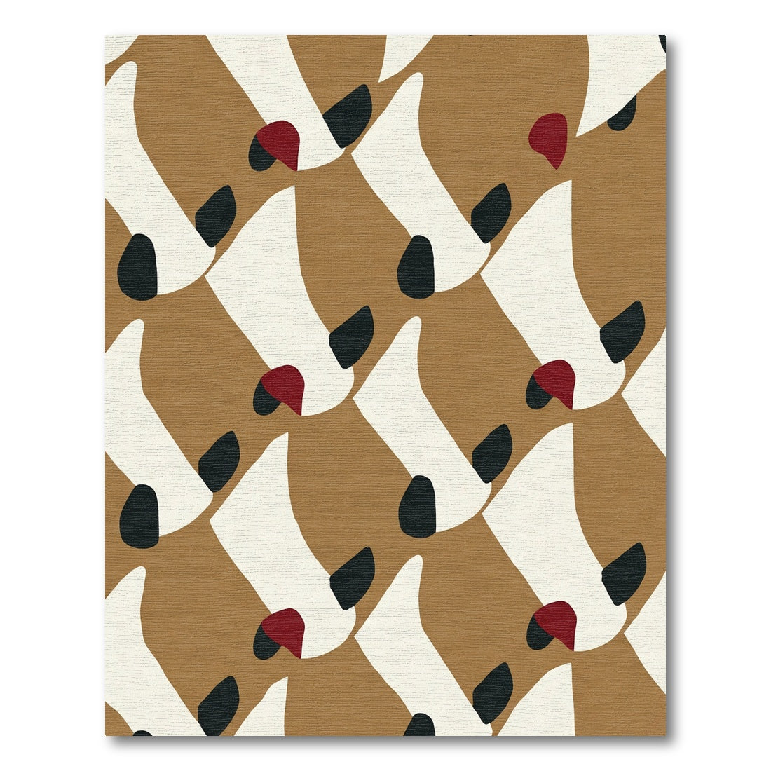 Brown Cream Red Black Organic Forms Rug