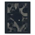 Dark Textured Abstract Dot and Line Rug