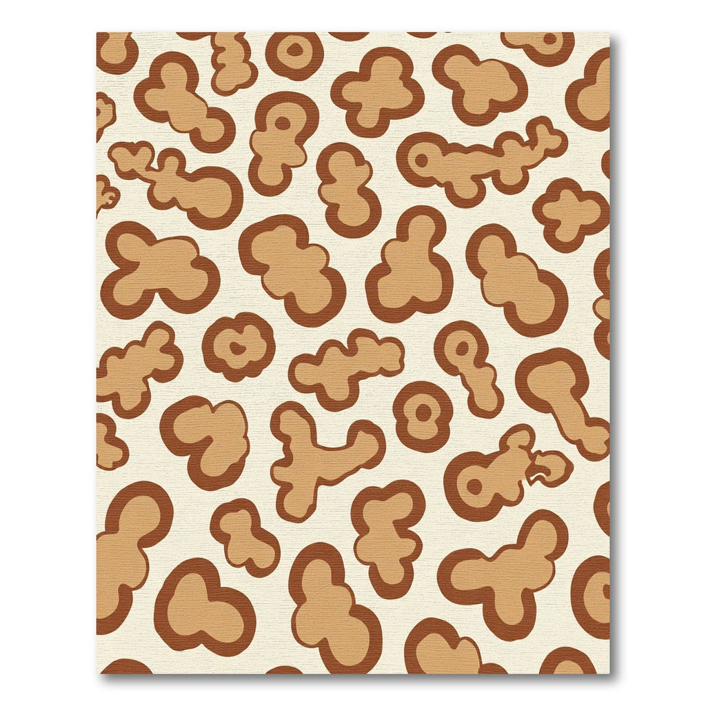 Brown And Tan Abstract Blob Rug