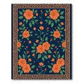 Orange Rose Garden Border Rug