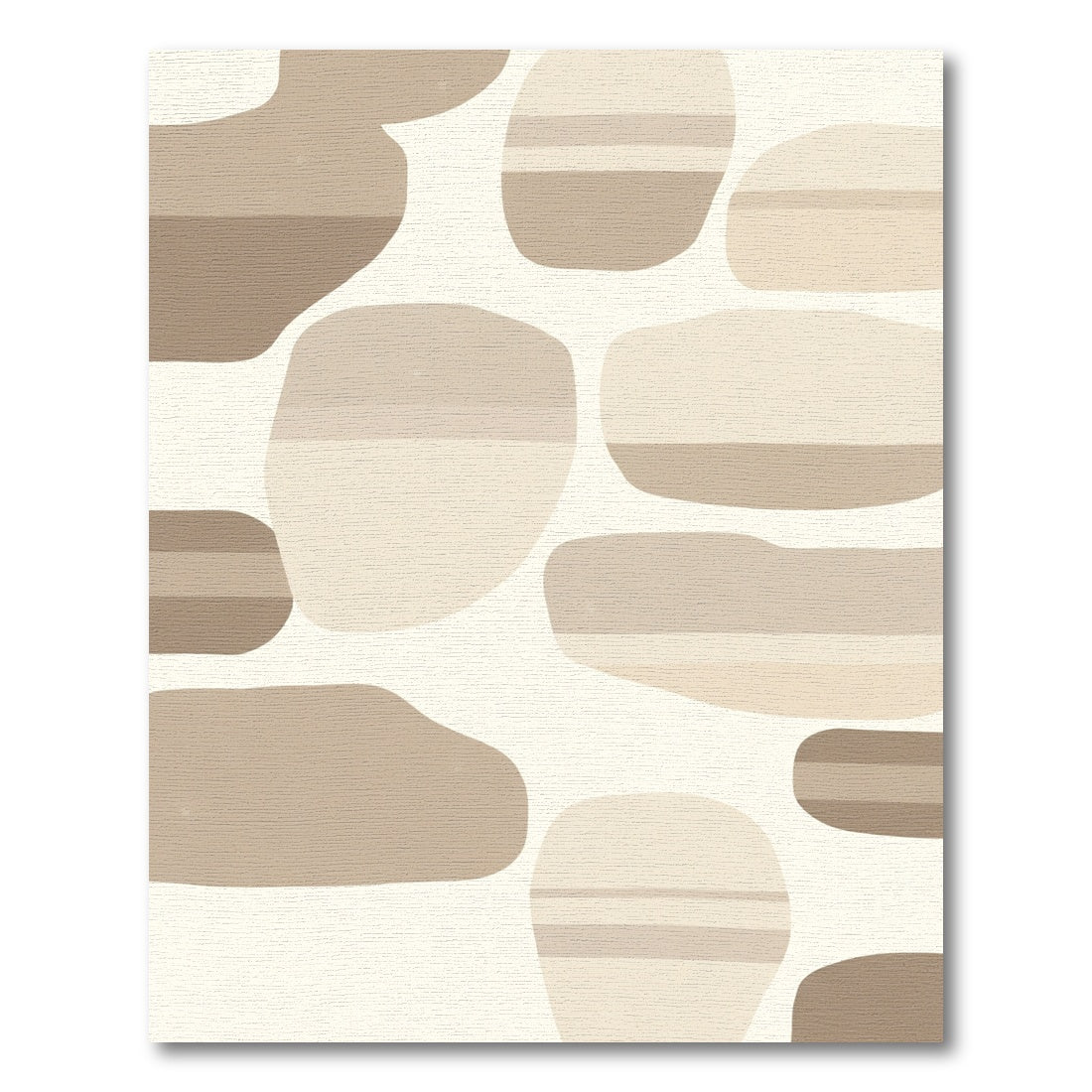 Abstract Organic Neutral Stones Stripe Rug