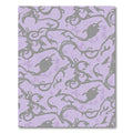 Lilac Grey Floral Scroll Swirl Rug