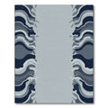 Dark Blue Gray Abstract Wave Rug