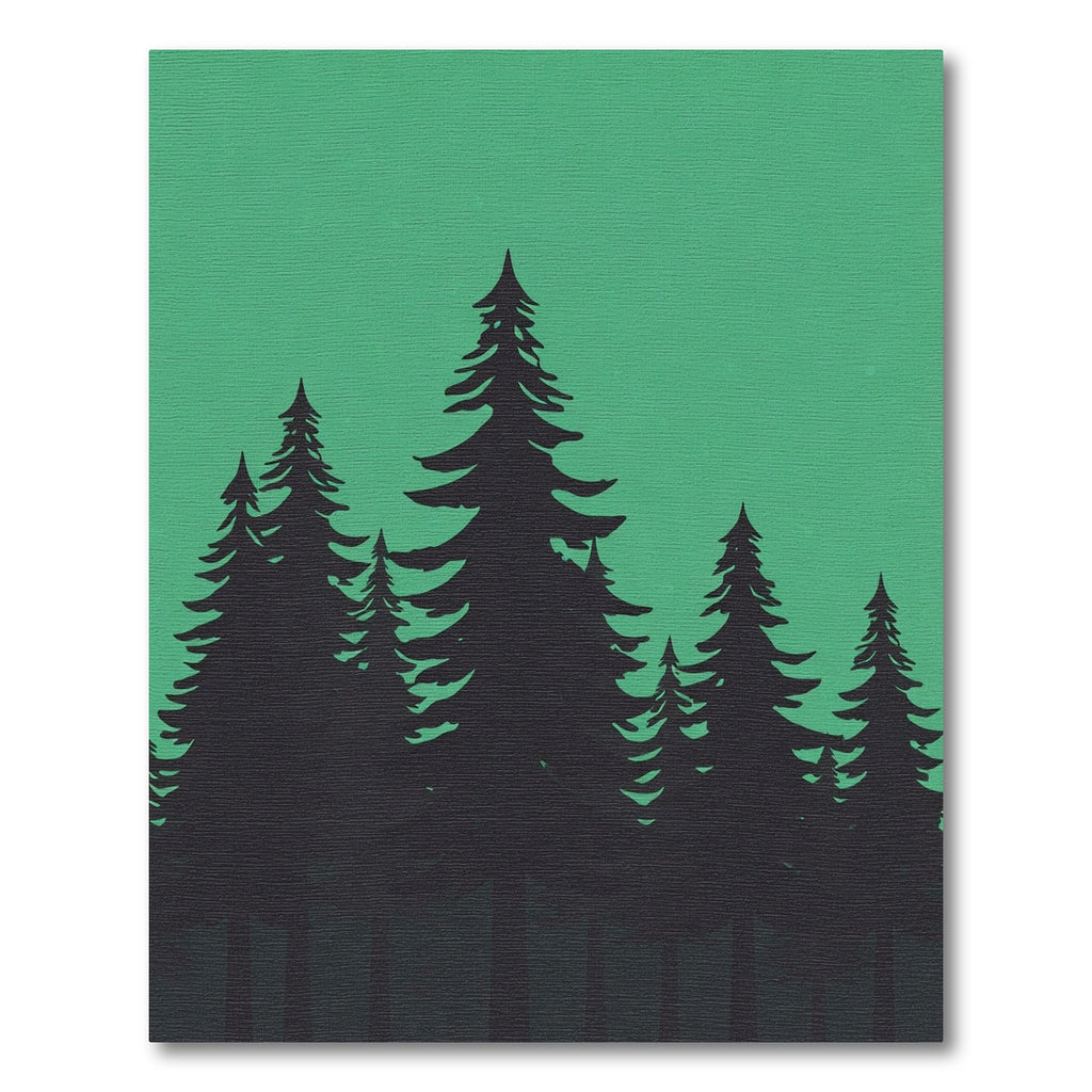 Dark Pine Forest Scene Rug