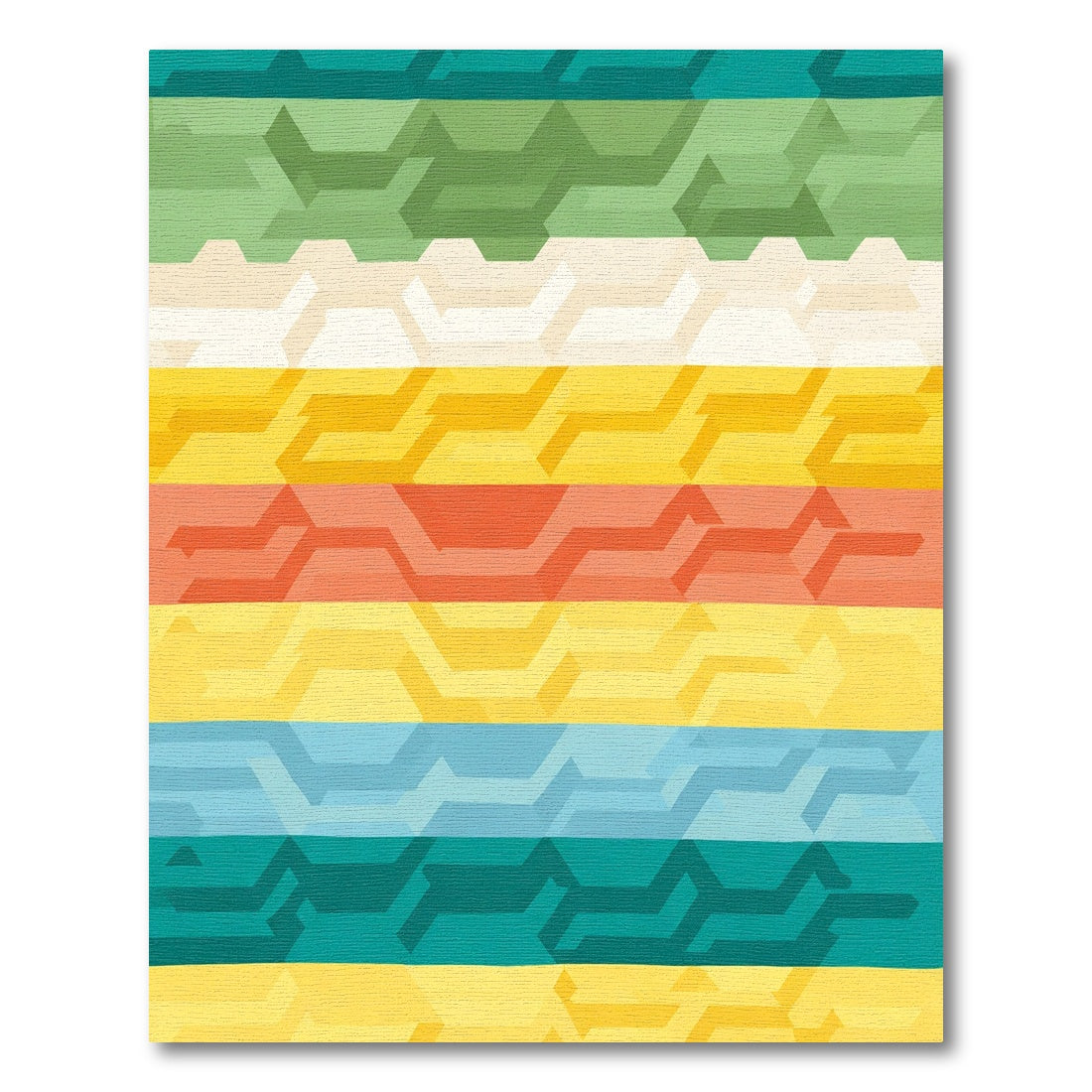 Multi-Color Geometric Chevron Stripe Rug