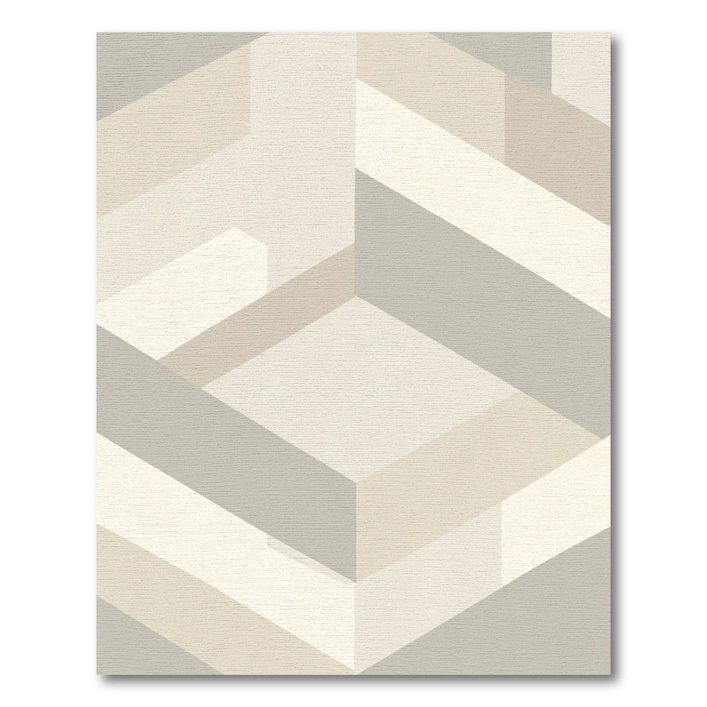 Neutral Tones Geometric Block Rug
