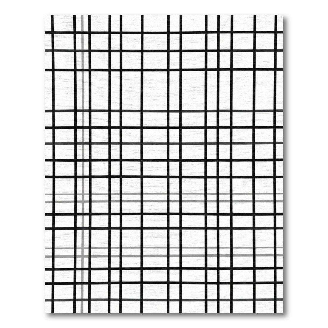 Classic Black White Grid Lines Rug