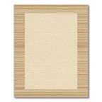 Neutral Toned Horizontal Stripe Border Rug