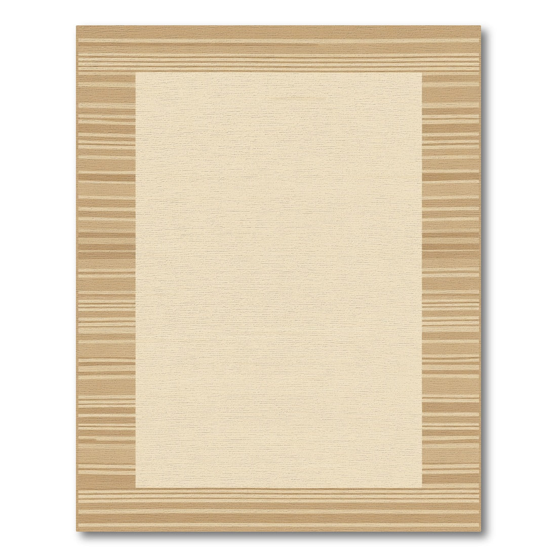Neutral Toned Horizontal Stripe Border Rug