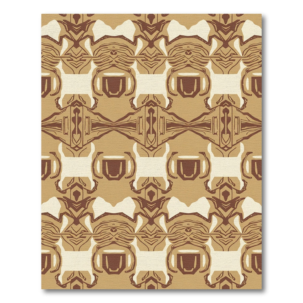 Earthy Tan Abstract Geometric Repeat Rug