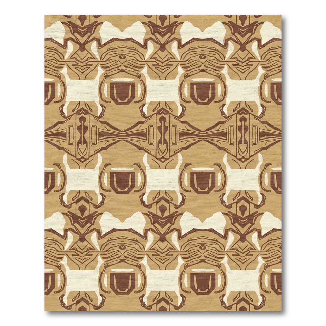 Earthy Tan Abstract Geometric Repeat Rug