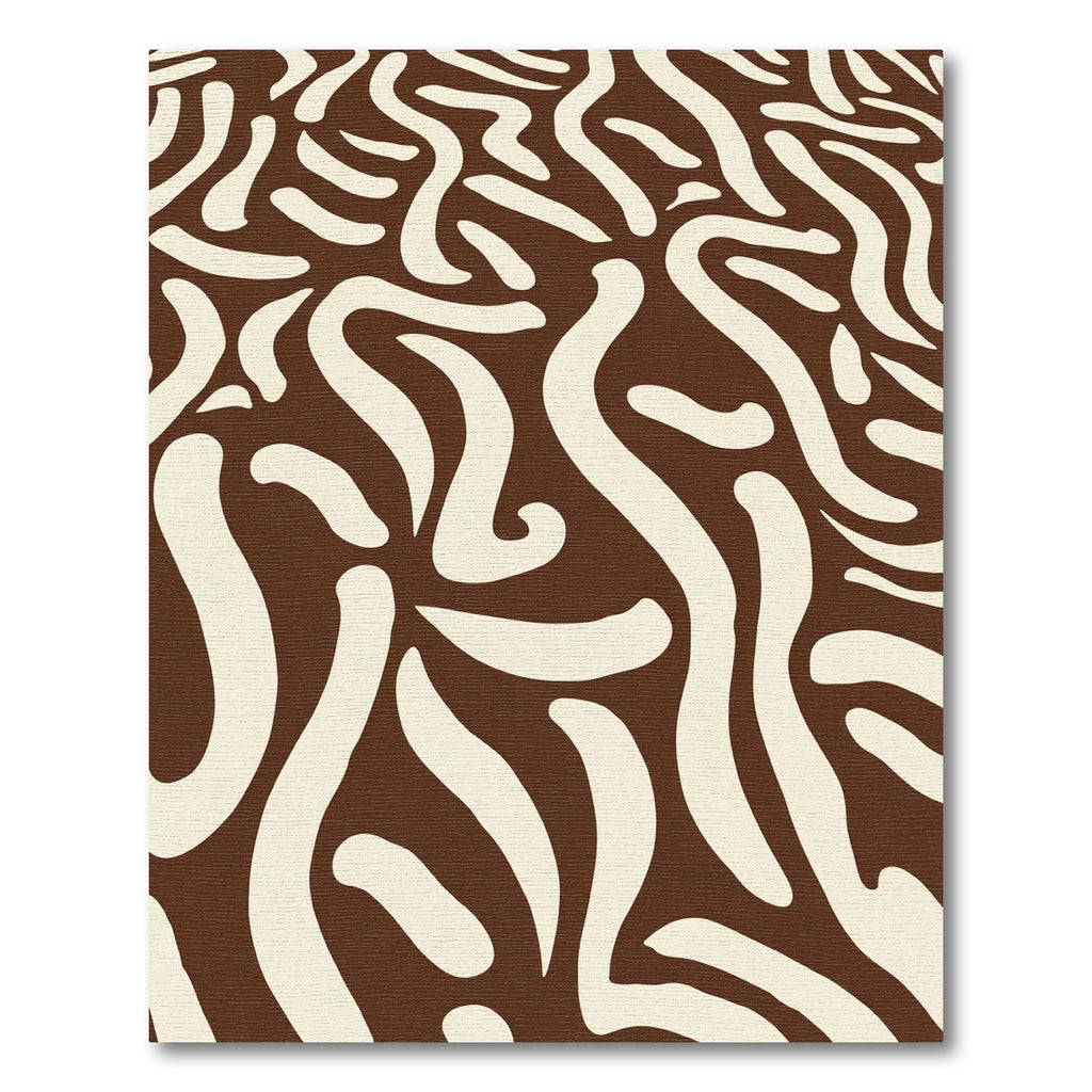 Brown Cream Swirling Organic Lines Rug