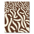 Brown Cream Swirling Organic Lines Rug