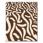 Brown Cream Swirling Organic Lines Rug