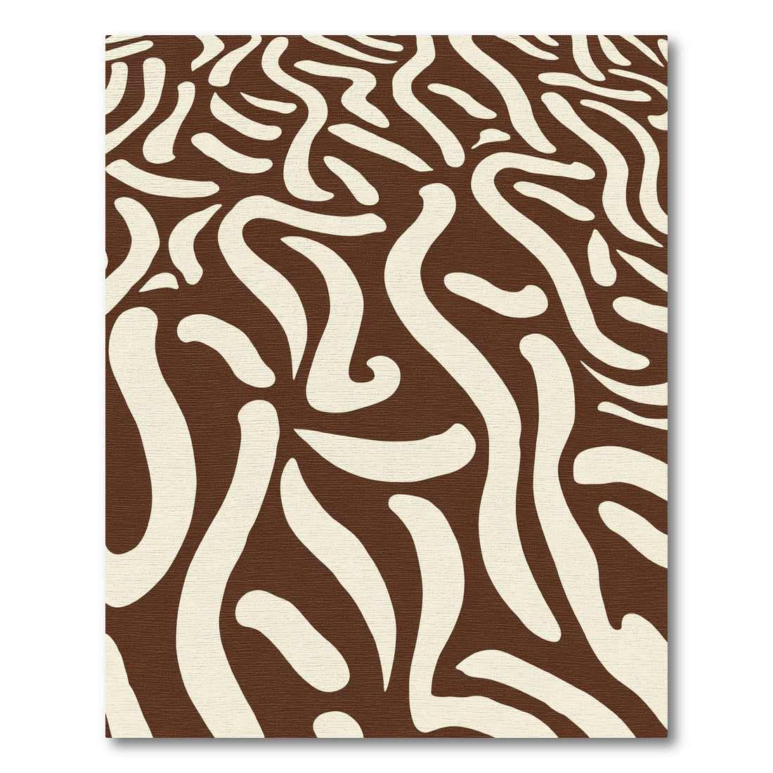 Brown Cream Swirling Organic Lines Rug