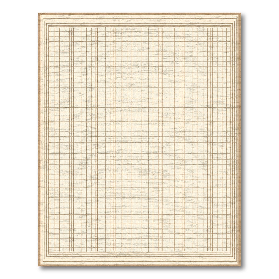 Cream Beige Grid Terra Framing Rug