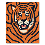 Bold Orange Tiger Face Rug
