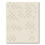 Soft Beige Pixelated Geometric Field Rug