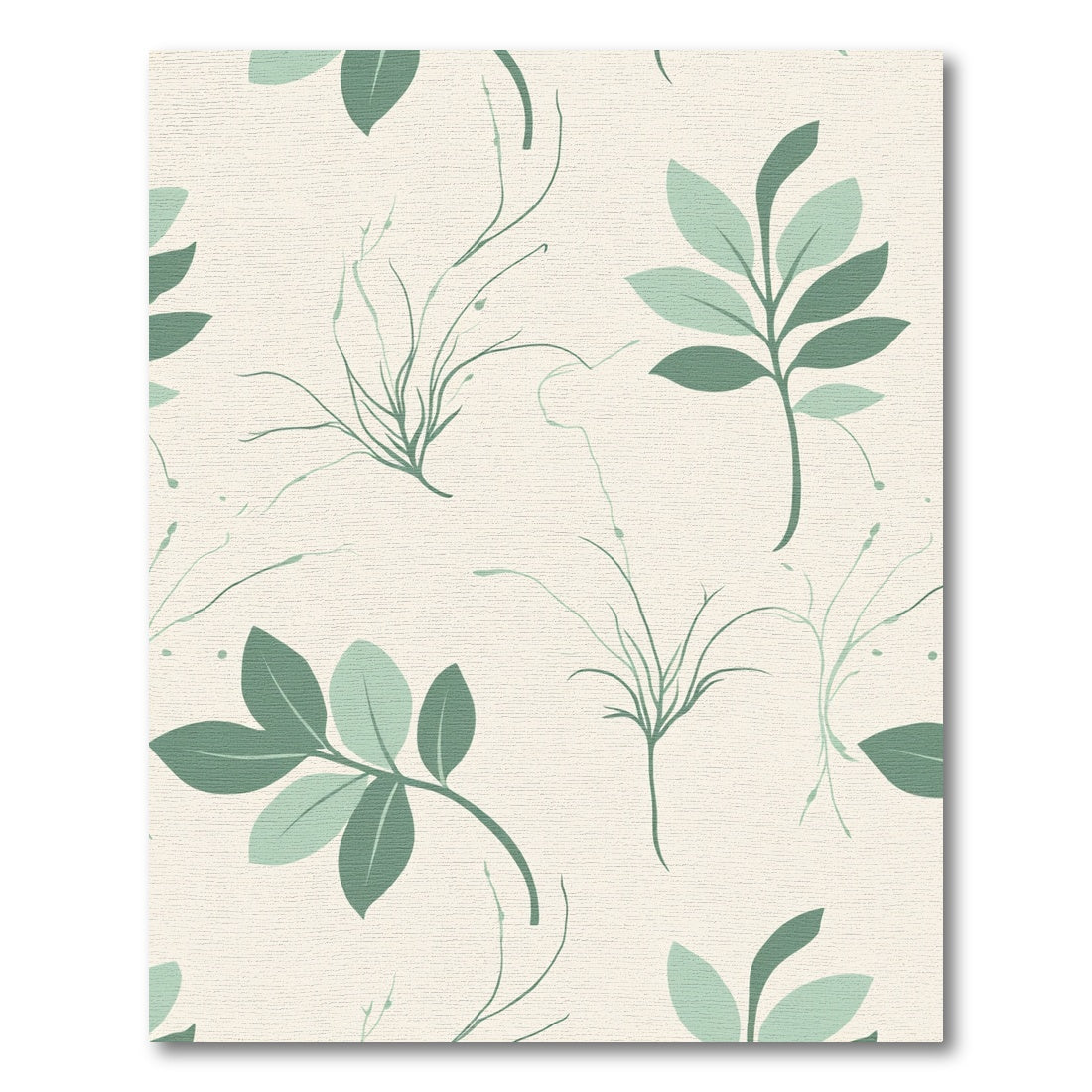 Calming Sage Botanical Branch Garland Rug