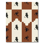 Checkerboard Black Ochre Abstract Figures Rug