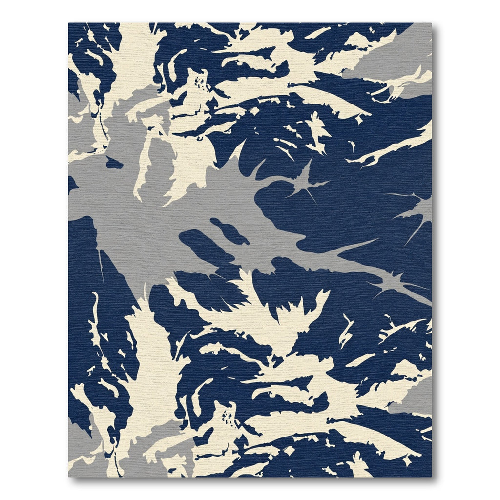 Deep Navy Cream Abstract Spatter Rug