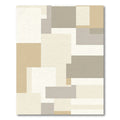 Geometric Blocks Neutral Earth Tones Rug
