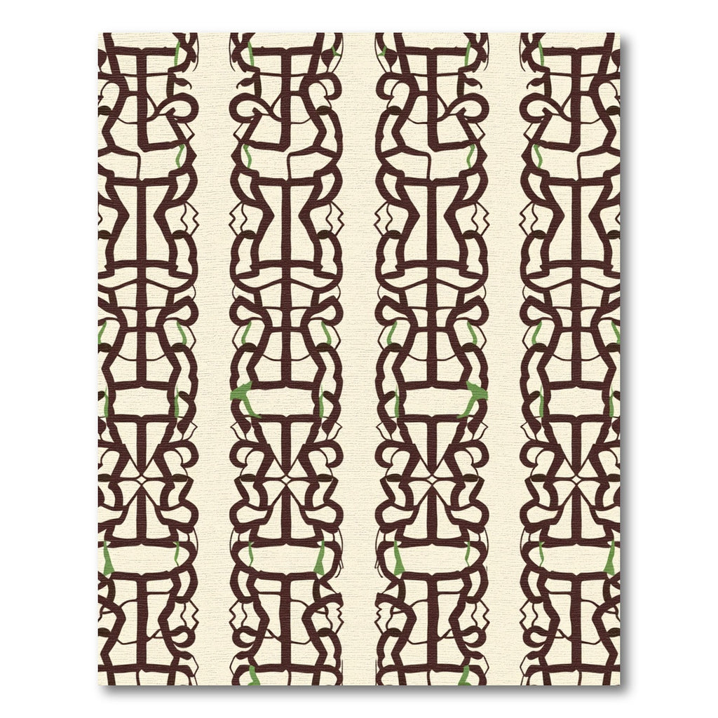 Dark Brown Chain Link Motif Rug