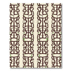 Dark Brown Chain Link Motif Rug