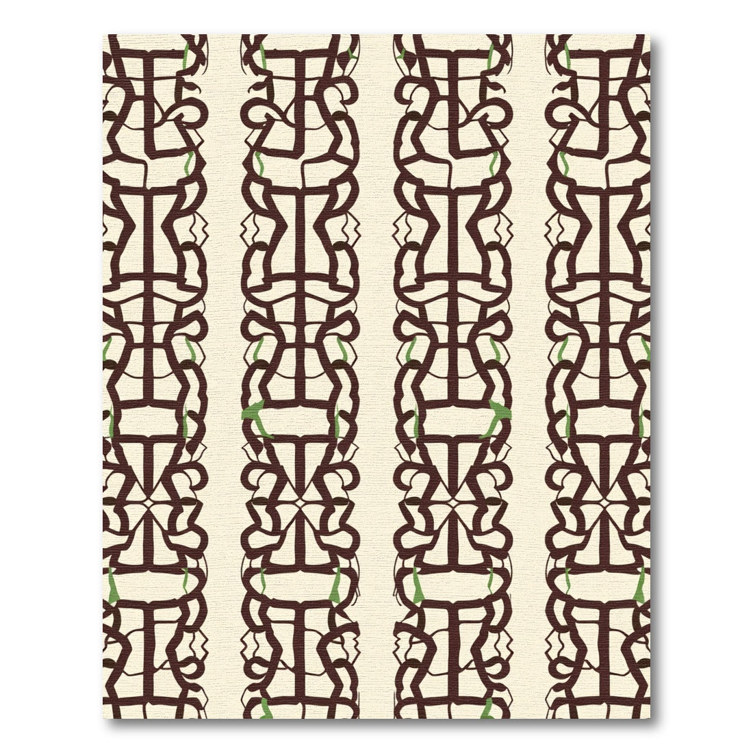 Dark Brown Chain Link Motif Rug