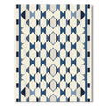 Navy Blue Diamond Geometric Stripe Rug