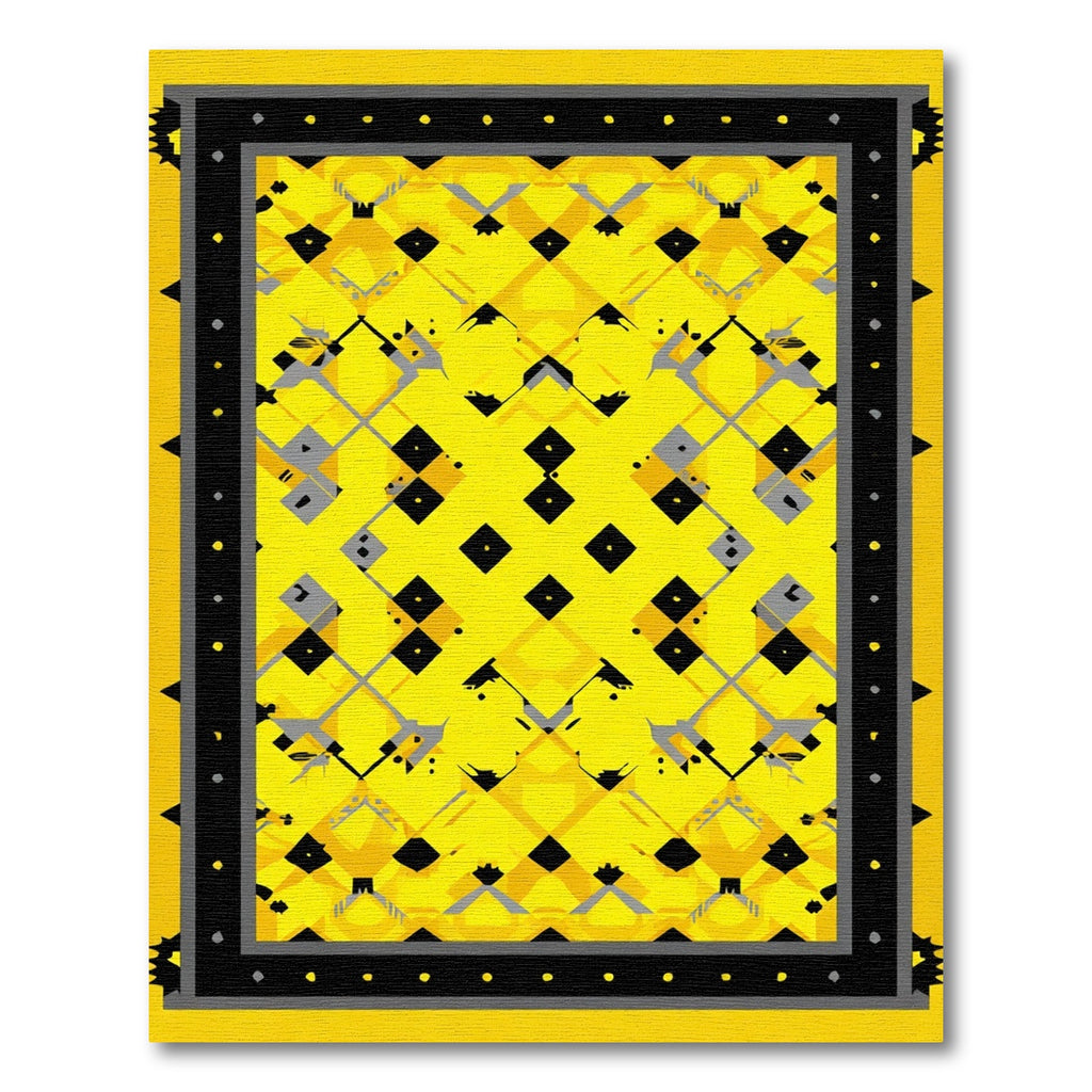Bold Geometric Diamond Sunburst Rug