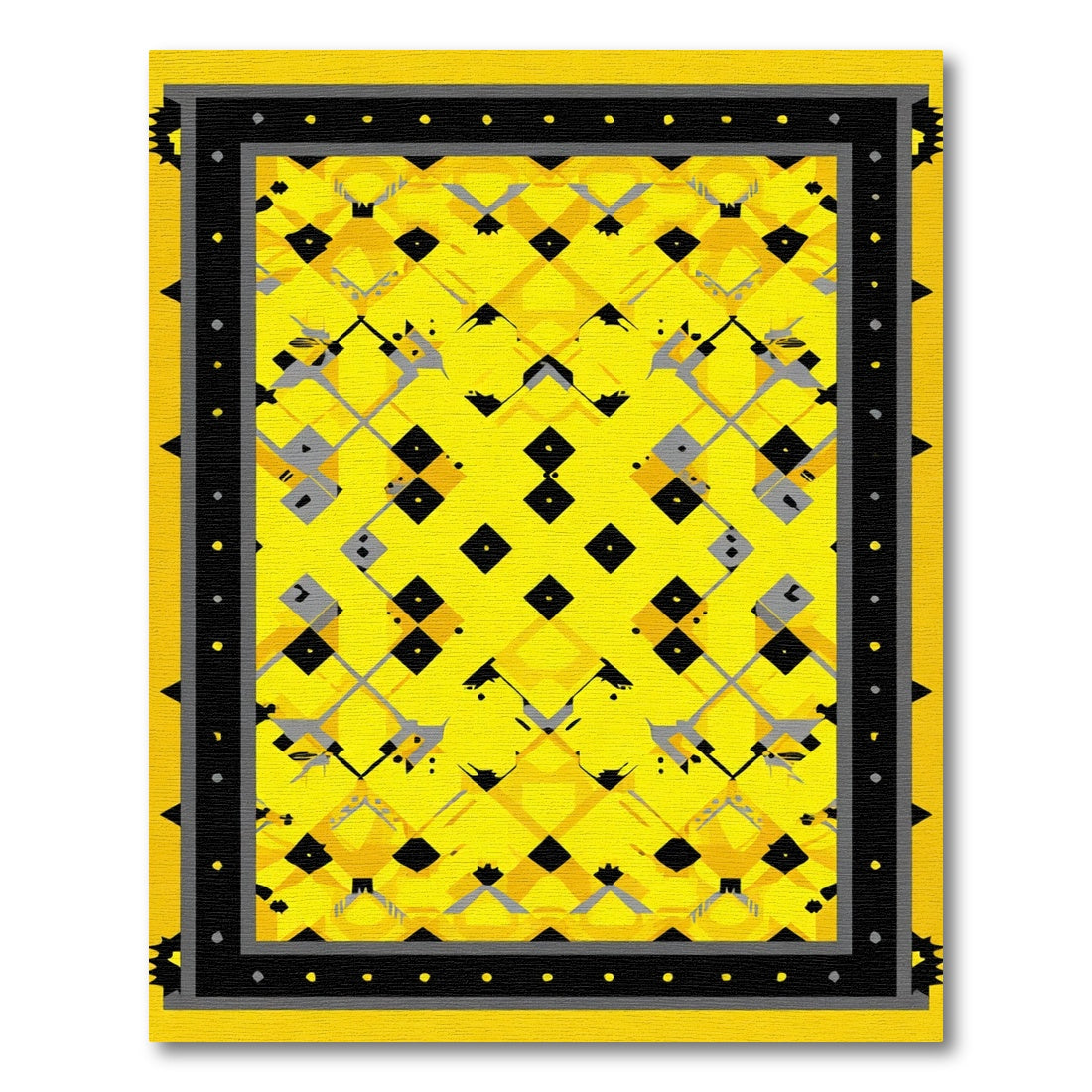 Bold Geometric Diamond Sunburst Rug