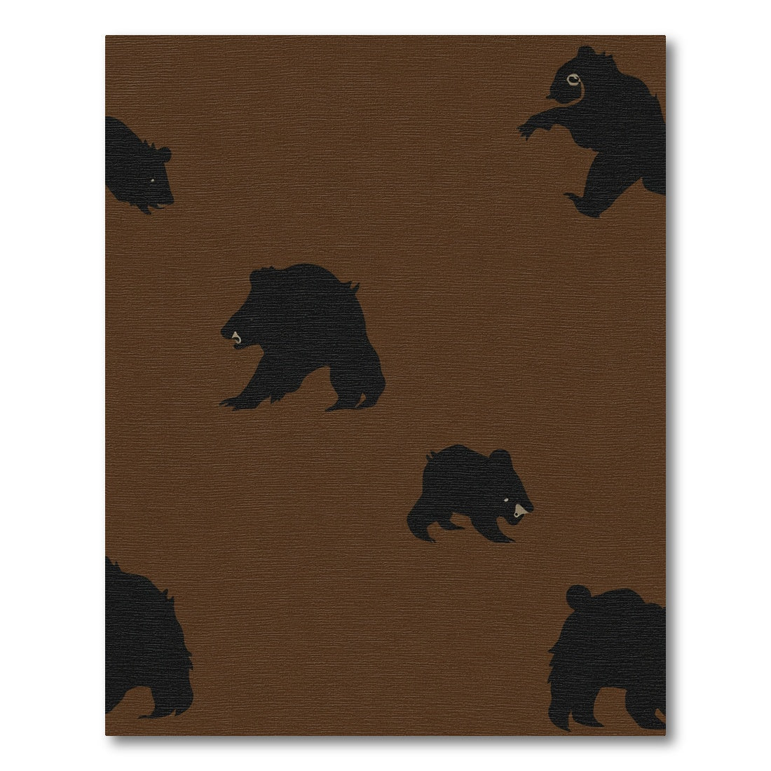 Brown Silhouette Bear Repeat Rug