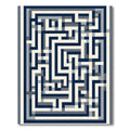 Navy Cream Geometric Maze Rug