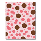 Pink Brown Polka Dot Cluster Rug