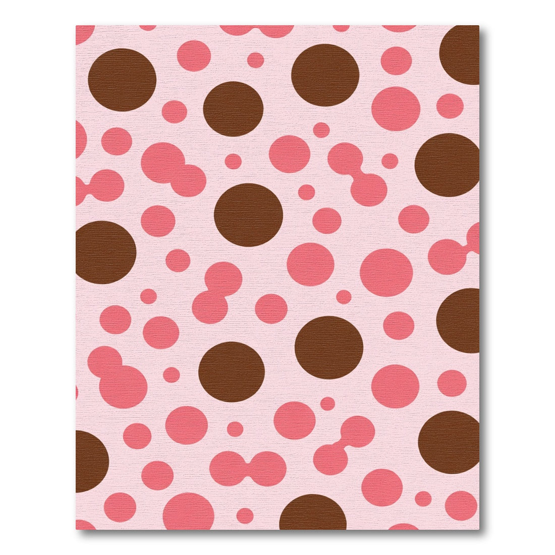 Pink Brown Polka Dot Cluster Rug