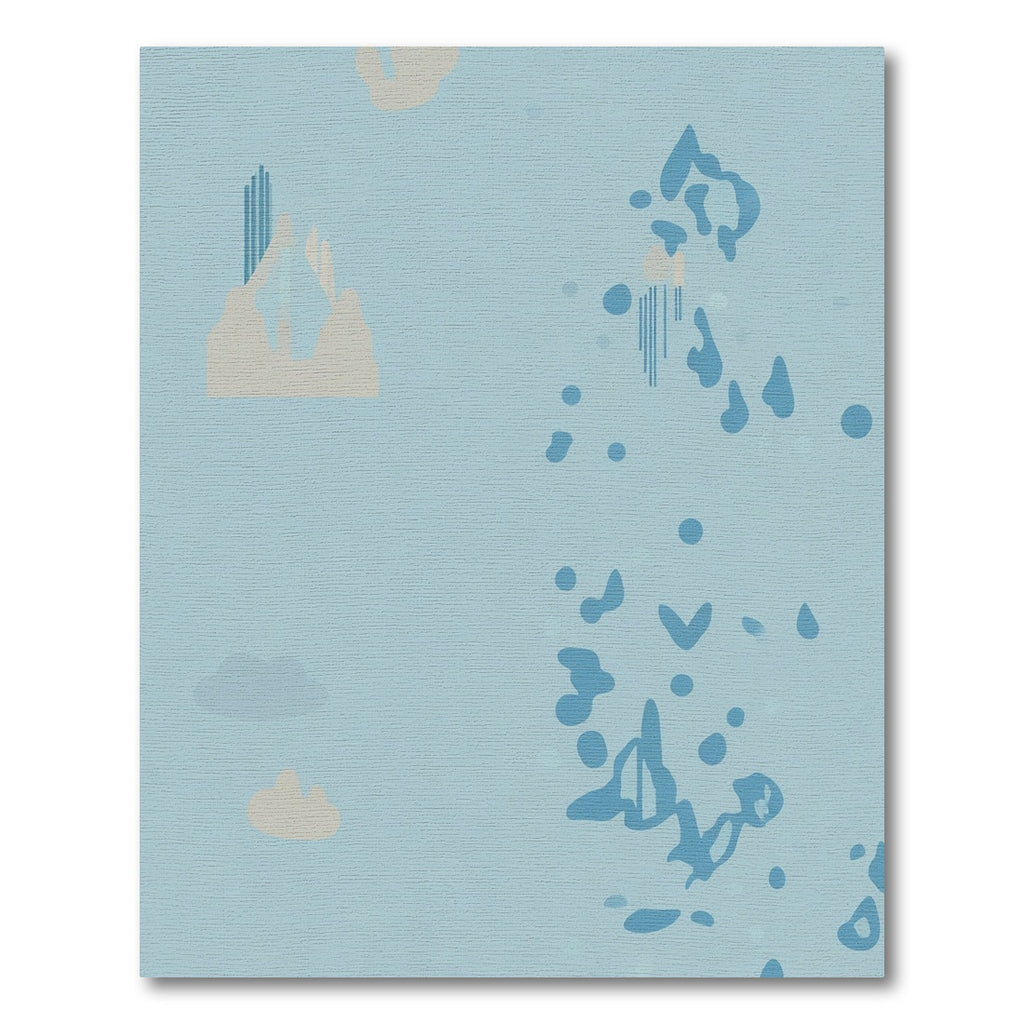 Pale Blue Abstract Cloud Shape Rug