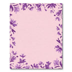 Purple Floral Vines Soft Pink Border Rug