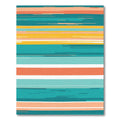 Aqua Coral Yellow Horizontal Stripe Rug