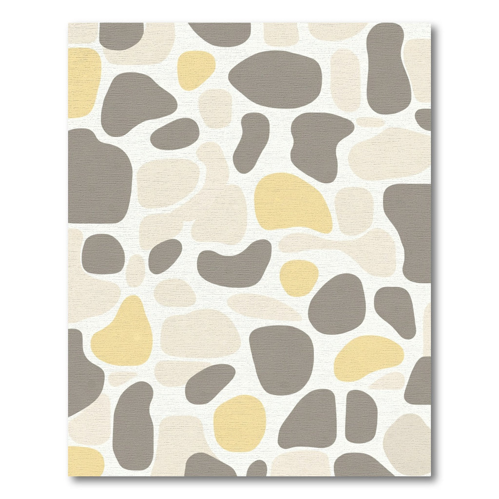 Organic Pebble Yellow Gray Abstract Rug
