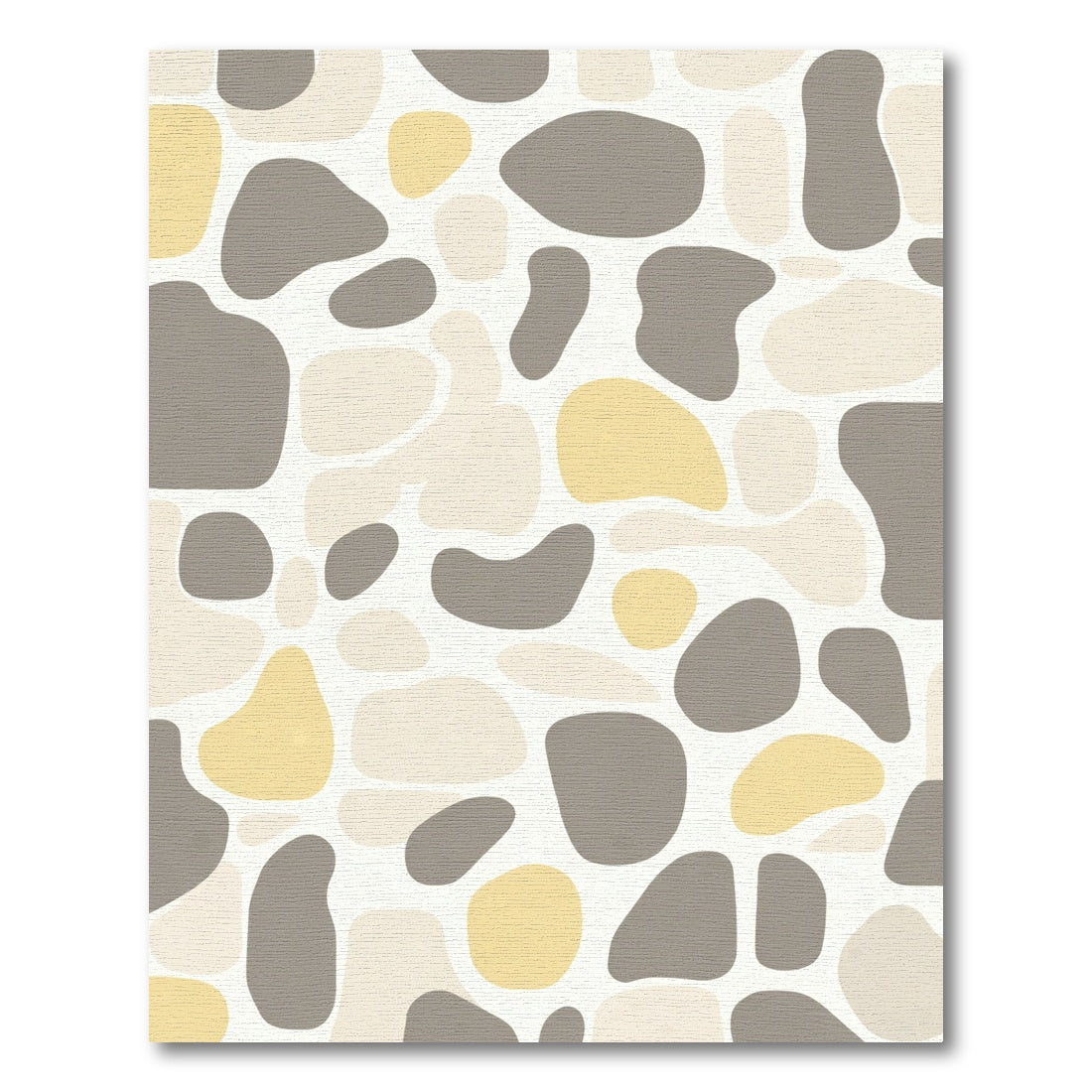 Organic Pebble Yellow Gray Abstract Rug
