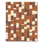 Terracotta Brown Cream Brickwork Rug