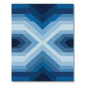 Gradient Blue Geometric Chevron Rug