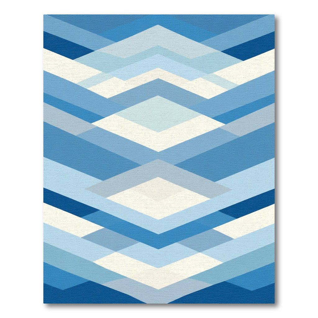 Shades Of Blue Geometric Layers Rug