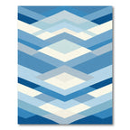 Shades Of Blue Geometric Layers Rug