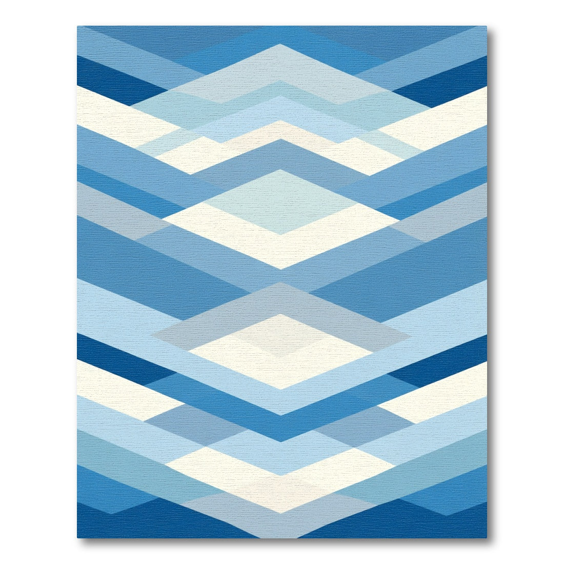 Shades Of Blue Geometric Layers Rug