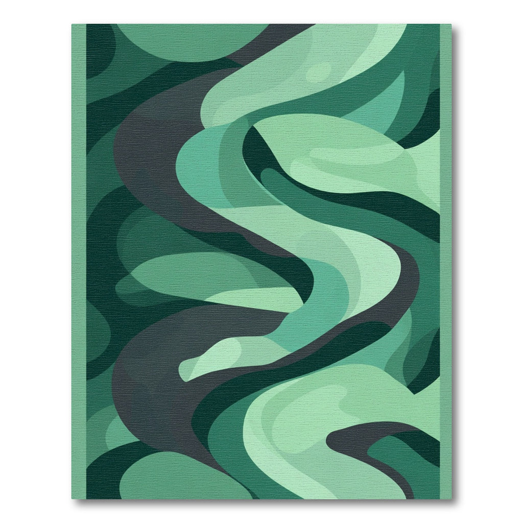 Emerald Green Abstract Swirl Rug