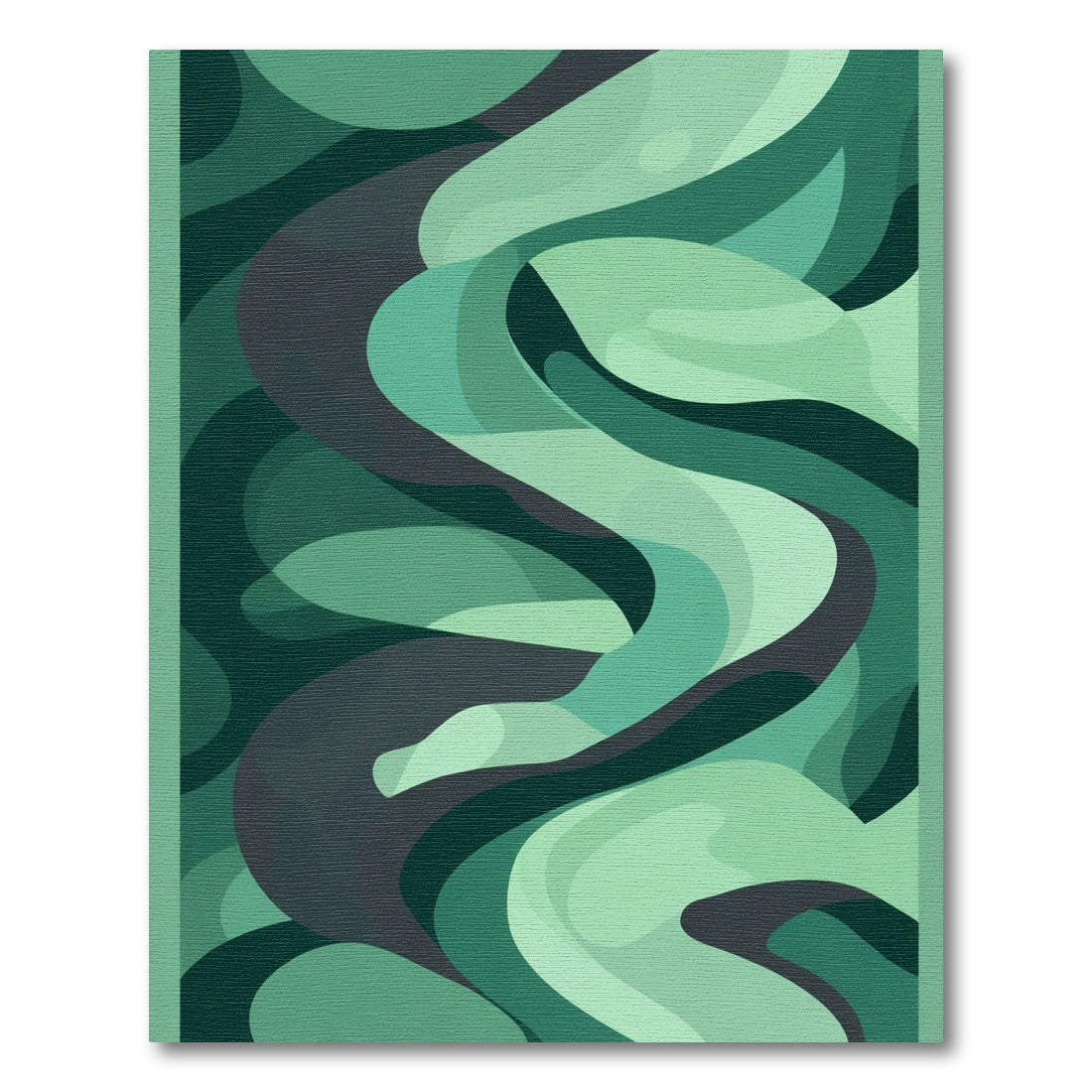 Emerald Green Abstract Swirl Rug