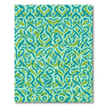 Teal Olive Flowing Abstract Medallion Rug