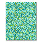 Teal Olive Flowing Abstract Medallion Rug